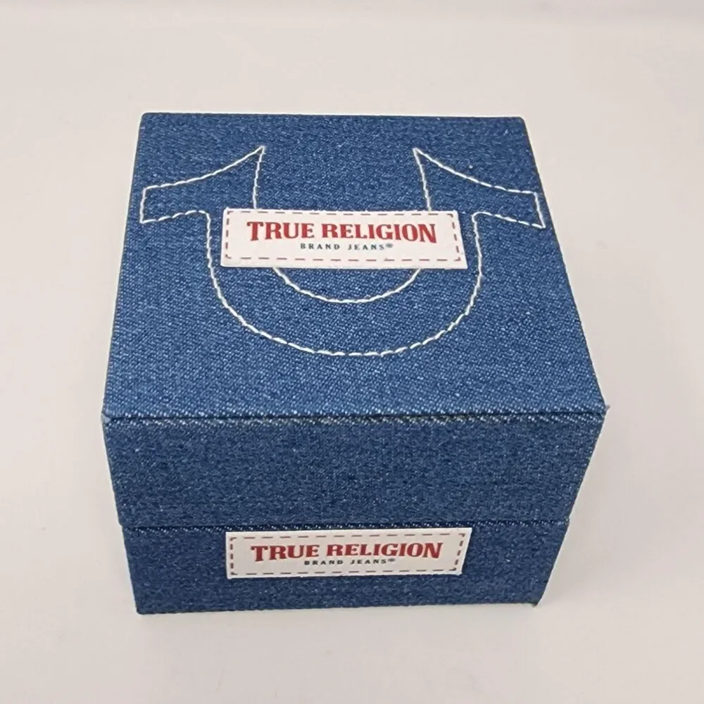True Religion Watch Two Tone Stainless Black Dial Mens Analog Multi Dial Boxed